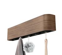Porte-manteau mural en bois sans perçage, organiseur d'entrée durable, support multi-crochets | Accessoire de rangement pour vêtements, sacs, clés, chapeaux, écharpes, gants, sacs à main, vestes, mais