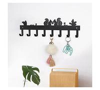 Porte-manteau mural en forme d'écureuil - Crochets décoratifs pour clés - Support mural en métal pour la maison, les serviettes, les laisses, les parapluies, les sacs, les manteaux, l'arbre