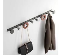 Porte-manteau mural en métal - Crochets créatifs sans perçage pour entrée, cintres élégants pour peignoir pour chambre à coucher et salle de bain, 50 cm, design noir/gris