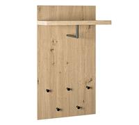Porte-Manteau Mural "Fama" 90cm Chêne & Noir