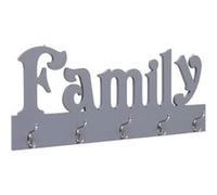 Porte manteau mural FAMILY Gris 74x29,5 cm Gris G