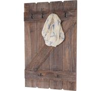 Porte-manteau mural HWC-D13, Penderie Panneau à vêtements, 6 crochets 91x60cm ~ braun shabby