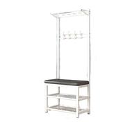 Porte-manteau mural intégré avec rangement pour chaussures et table à langer 60 cm Blanc élégant à suspendre pour chapeaux et sacs Parfait pour les couloirs