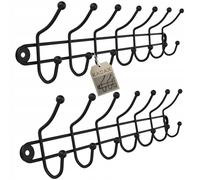Porte-manteau mural KADAX, crochets de garde-robe, barre de crochet, noir, 7 ...