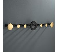 Porte Manteau Mural Luxe LéGer Moderne,60 Cm Patere Murale,Crochet Porte Manteau Avec 7 Crochets,Pour Suspendre Manteaux éCharpes,Sacs à Main Et Autres,Porte-Manteau Mural En Espace Aluminium,Noir