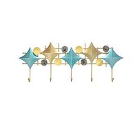 Porte-manteau mural moderne créatif porte-manteau mural chambre à coucher salon couloir décoration pendentif ménage métal flottant cintre avec 5 crochets bancs de rangement (couleur : laiton) (1)