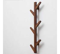 Porte-manteau mural moderne en bambou - 6 crochets pour chapeaux, serviettes, écharpes et vêtements - Cintre élégant pour entrée, chambre à coucher, salle de bain et sacs à main - Design durable et