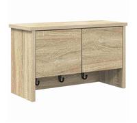 Porte-manteau mural moderne - vidaXL - Chêne sonoma - 50x20x30 cm - Bois d'ingénierie - Crochets solides - 2 étagères