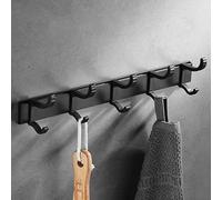 Porte-manteau mural noir avec crochets - Organiseur d'entrée robuste et imperméable pour manteaux, chapeaux, serviettes, vestes et sacs à main - Design élégant et durable
