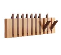 Porte Manteau Mural Pliable, Patère Murale en Bois de Hêtre avec Style Touches de Piano et Crochets Rabattables, Pour Suspendre Vêtements, Clés, Chapeaux, Serviettes et Sacs(Color blocking,10 hooks)