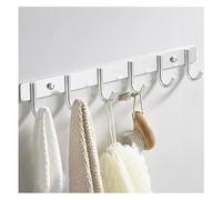 Porte Manteau Mural, Porte-Manteau Mural, Patères en métal avec planche, 5 à 8 crochets rustiques littéraires, support mural for suspendre manteaux, vêtements, sacs, chapeaux(White,44.5*3.4cm)