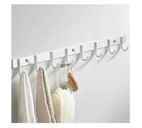 Porte Manteau Mural, Porte-Manteau Mural, Patères en métal avec planche, 5 à 8 crochets rustiques littéraires, support mural for suspendre manteaux, vêtements, sacs, chapeaux(White,60*3.4cm)