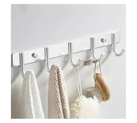 Porte-manteau mural rustique en métal avec 5 à 8 crochets Style littéraire pour manteaux, vêtements, sacs, chapeaux - Blanc 36,5 x 3,4 cm, parfait pour l'organisation de la maison