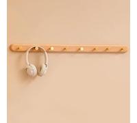 Porte-Manteau Mural Rustique, Porte-Chapeaux en Bois d'entrée, avec 4 Crochets métalliques dorés for Suspendre Manteaux, écharpes, Chapeaux, Vestes, Sacs, Serviettes, clés(B,80CM)