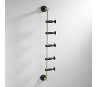 Porte-manteau mural vertical en métal, crochet pivotant et réglable en hauteur, arbre mural moderne pour chapeaux, vestes, sacs, entrée, chambre à coucher (noir doré, 5 crochets)