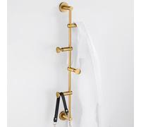 Porte-manteau mural vertical moderne en laiton - Design peu encombrant avec 3/4/5 crochets pour entrée, salon, chambre à coucher, salle de bain - Élégant et fonctionnel (B60 cm)