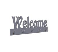 vidaXL Porte-manteau mural WELCOME Gris 74 x 29,5 cm
