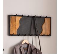 Porte Manteau Mural - WOHNLING - 13 Crochets - Bois Massif - 80 cm - Design Contemporain