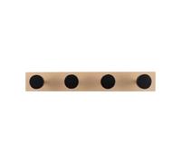 Porte-manteau petit bois de pin Present Time Knobs Noir 6x6 cm