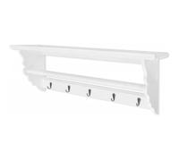 Porte-manteau PFDM Blanc Style Baroque Patère Crochet Ètagère Mural A223