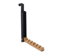 Relaxdays Portemanteau Pliable, pour Porte de Max 2 cm d’épaisseur, à accrocher, 6 cintres, métal et Bois, Noir