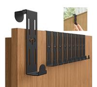 Porte Manteau pour Porte, 10 Pièces Crochet Porte Sans Percage, Polyvalent Patère de Porte à Suspendre, Patere Porte pour Tiroir, Placard Armoire Cuisine Salle de Bains Chambre à Coucher - Noir