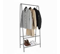 Porte-Manteau Relaxdays, 2 étagères, H x L x P : 151 x 60 x 34,5 cm, métal, Porte-Manteau Slim, Noir