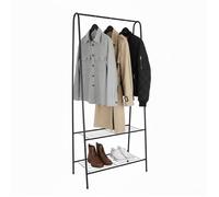 Porte-Manteau Relaxdays, 2 étagères, H x L x P : 151 x 60 x 34,5 cm, métal, Porte-Manteau Slim, Noir