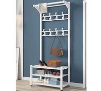 Porte-manteau robuste 4 en 1 avec banc et rangement de chaussures exquis pour entrée, porte-vêtements et chaussures, parfait pour la maison et le bureau