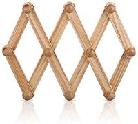Porte-manteau rustique en bois - Design accordéon extensible, fixation murale avec crochets pour couloir ou salle de bain, organiseur fonctionnel et élégant