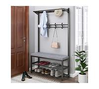 Porte-manteau rustique et banc à chaussures - Rangement exquis pour entrée avec crochets - Rail de vêtements élégant et durable pour manteaux, chaussures et accessoires