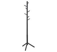 Porte manteau sur pied 7 accroches en bois Noir, L. 51 x l. 45 x H. 176 cm, BRIMAN