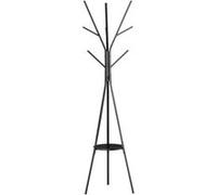 HOMCOM Porte-manteau trépied design contemporain branches étagère + 9 patères dim. 45L x 45l x 180H cm métal noir
