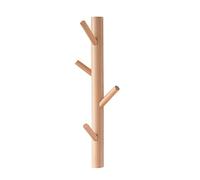 Porte-manteau vertical en bois de hêtre, organiseur de chapeau décoratif, porte-manteau d'entrée avec crochets de suspension pour couloir, salle de bain, bois - 48 cm