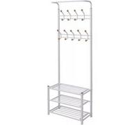 Vidaxl Porte-Manteau Avec Rangement De Chaussures 68x32x182,5cm Blanc