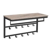 Porte-Manteaux Mural - HOOBRO - Étagère de Rangement - 10 Crochets - Métal - Style Industriel