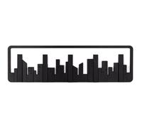 Umbra Porte-manteau mural Skyline 5 crochets mobiles en plastique moulé Noir