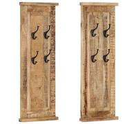 Porte-Manteaux Patères Meubles Chambre Couloir 2 pcs Bois Massif d'Acacia vidaXL