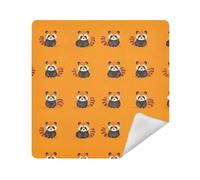 Porte-maquillage autocollant pour objectif d'appareil photo - Organiseur de voyage - 35 x 35 cm - Pour femme, Petit Pandas Orange Simple Cartoon, 17.7x17.7in