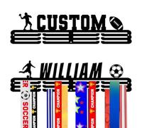 Porte Médaille Personnalisé avec with Name Display Stand for Awards, Personalized Medals, Gifts for Athletes Teens and Adults（Style 2