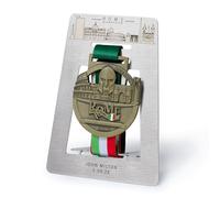 Porte Medaille personnalisé du marathon de Rome - Marathon Personalized Medal Display -Support de médaille de table pour la course à pied - Acier inoxydable avec gravure laser