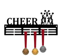 Porte-médailles mural pour récompenses de pom-pom girl | Porte-trophée en métal pour course, gymnastique, natation, football, basketball, chambre d'enfant, salle de sport