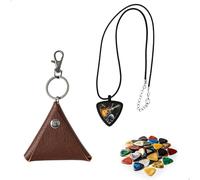 Porte Médiator Guitare, Support de Médiators, Accessoire Guitare Range Mediator Set de 2 avec Porte- clés en Cuir et Collier en Silicone Résistant à l Eau aux Taches et aux Rayures Rangement