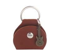 Porte-médiators de guitare en cuir PU - Étui pour médiators de guitare - Sac pour clés, marron, 5.5*7*0.8cm, Sac à médiator marron antiq