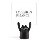 Porte-mémo avec citation I Major in Finance Art Déco Mode Dessin animé Chat Noir Décoration