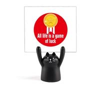 Porte-mémo avec mots de film de la vie - Motif chat noir - Décoration