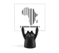 Porte-mémo carte continent africain noir dessin animé chat noir décoration
