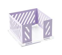 Porte-mémo de bureau violet de 10,2 x 10,2 cm, base en acrylique transparent, maille métallique, distributeur de notes adhésives, support cube pour la maison, l'école, le bureau, accessoires (violet)