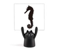 Porte-mémo hippocampe noir motif vie marine dessin animé chat noir décoration