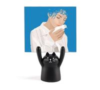 Porte-mémo motif anti-guerre bleu pegirl dessin animé chat noir décoration